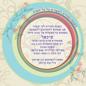 הזמנה לבר מצווה גודל 15/15 סנטימטר דגם 202